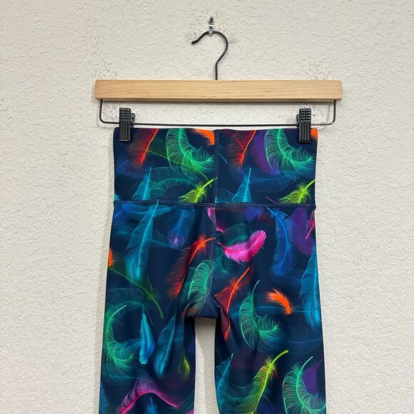 TEREZ Feather Print High-Rise Full Length Leggings in Black Multicolor - Picture 7 of 13